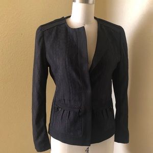 Tahari black exotic skin print blazer